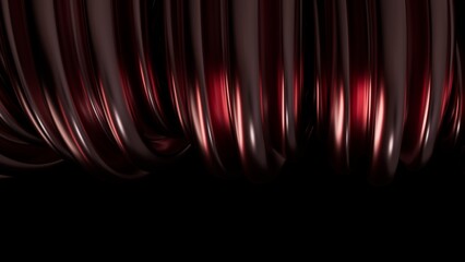 Abstract metal spirals, 3D render, smooth reflective surfaces, dark background