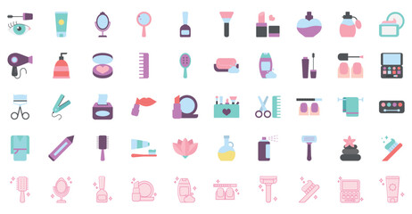 Set of beauty vector icons with white background with white background © BRAYAN