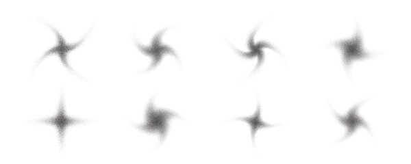 Spray Dot Grain Stippled Dotted Noise Elements Collection. Dirty Dust Sand Splattered Vector. Grunge Sprinkle Dotwork Texture Gradient Stain Star Shapes. Splash of Black Dots y2k Design Spots Bundle