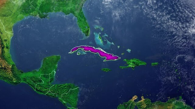 CUBA Map With Borders