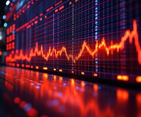 A graph displaying the fluctuations in stock prices over time.