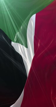 Flag of Sudan. 4K Vertical. Loop