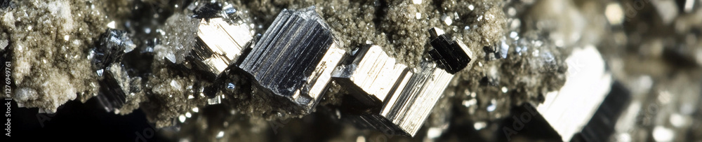 Poster Close-up view of neodymium mineral highlighting its structure. Generative AI