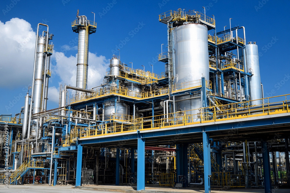 Poster lithium mining facility showcasing industrial processes. generative ai
