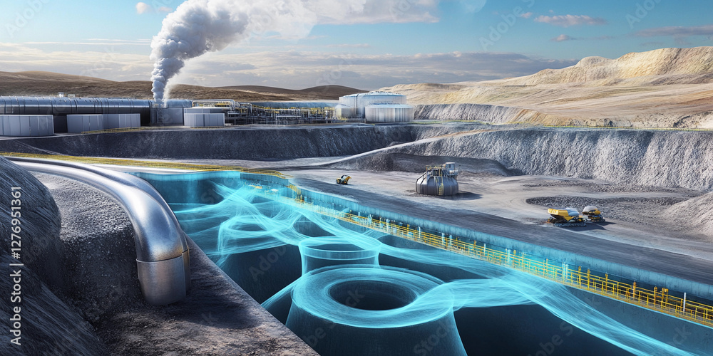 Poster Mining process for lithium nickel cobalt in remote location. Generative AI