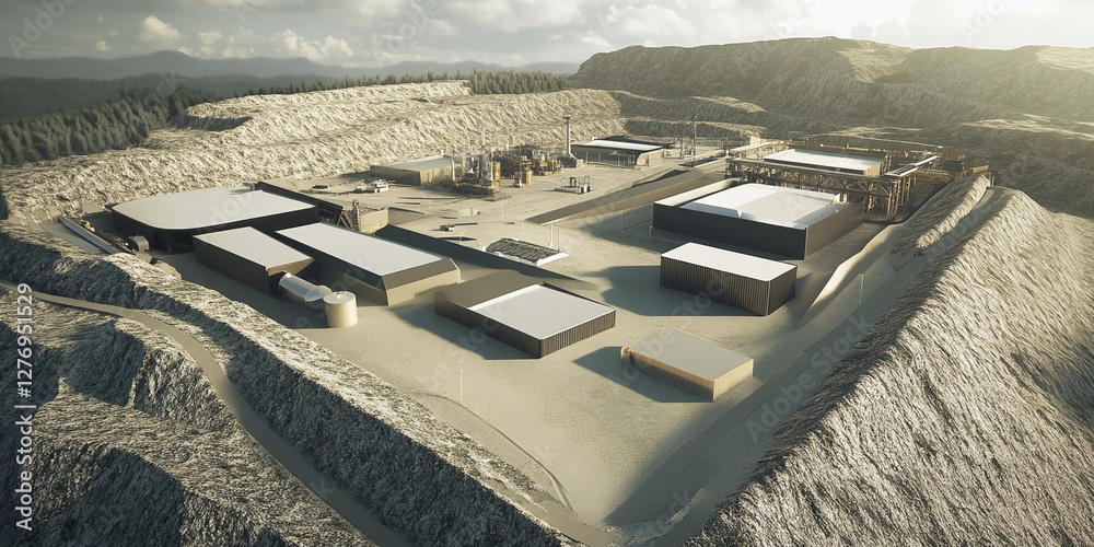 Poster Mining operation for lithium nickel cobalt in remote area. Generative AI