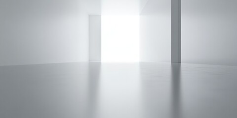 Obraz premium Digital abstract art with minimalistic design, featuring a series of vertical glass panels that create a striking visual effect of blurred light beams.