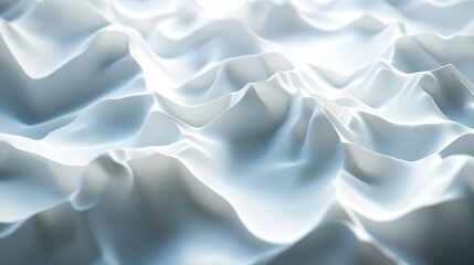 Obraz premium Abstract white and gray wavy surface with soft light and shadow play