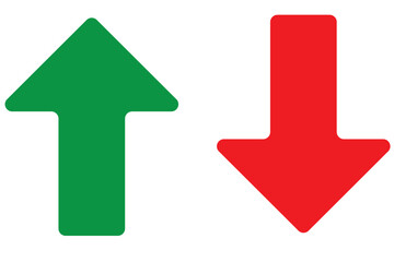 Green Up and Red Down Arrow Icons with Rounded Edges. Up and down arrow vector design. symbol of up and down arrow icons. © Graphic Core Studio 