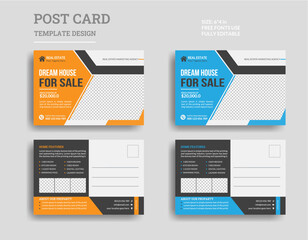 Real estate post card template design