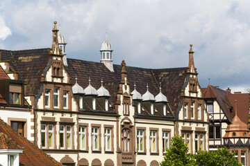 old house and quay along the Rhine River in Konstanz, Germany