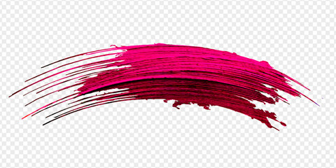 Vector pink watercolor brush stroke. Abstract varnish splash trace shape.