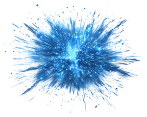 Obraz premium Blue light burst explosionon white background.
