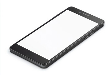 Modern smartphone frame with blank screen isolated on white background for digital device mockup