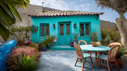 outdoor patio with chairs and tables