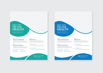 Modern medical flyer template design