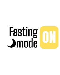 Fasting mode ON text design (black text version)
