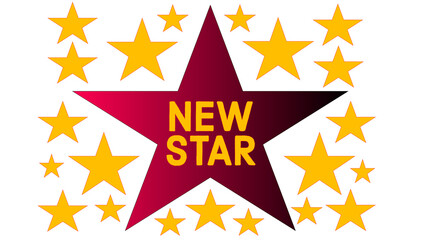 Vector illustration of a large and rich crimson star marked 