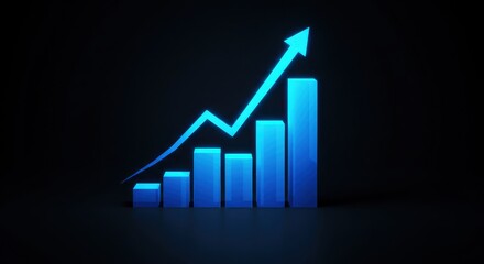 a bar graph with two upward-pointing arrows overlaying it, symbolizing positive trends or growth.