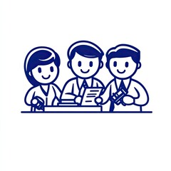 Office staff collaborates on paperwork, managing documents and approvals at a desk, for corporate use