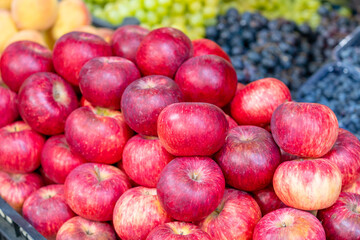 Fresh red apples from the market. Fruit