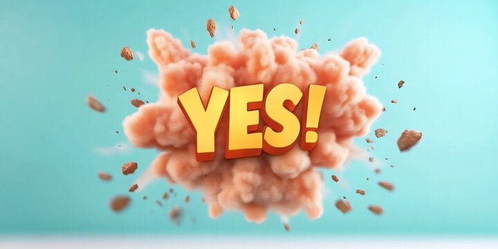 comic "YES!" explosion bright yellow