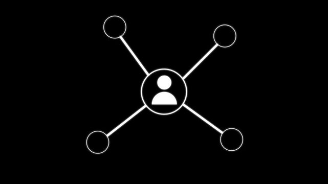 New account create icon,invention simple design concept animation with 4 People contact and line trim path icon animation.4 profile topology icon.