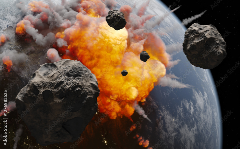 Canvas Prints asteroids in space. elements of this image furnished by nasa, 3d illustration