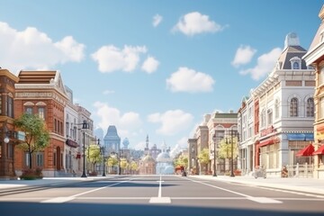 Fototapeta premium Street city architecture cityscape.