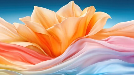 Abstract flower unfolding with pastel colors. Suitable for wallpaper or artistic projects