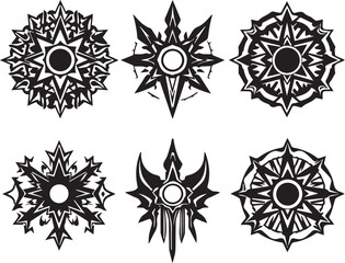 Set of minimalistic futuristic elements. Hand drawn vector illustration	