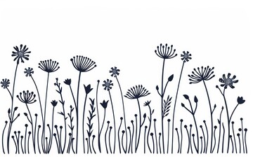 Divider doodle of dandelion flower pattern drawing sketch.