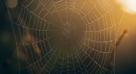 繊細な蜘蛛の巣の造形美