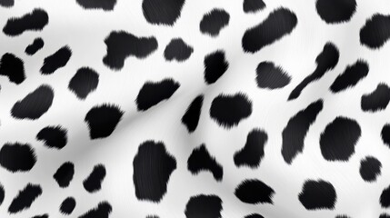 Black and white animal print fabric with irregular spots and wavy texture