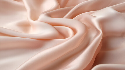 Obraz premium Draped fabric with delicate folds in a subtle, light peach hue, offering a sense of soft elegance.