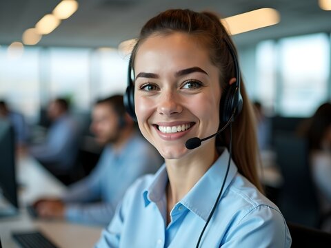 smiling customer service representative