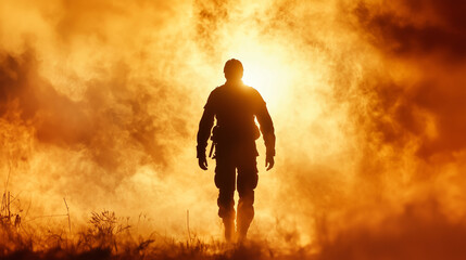 Braving the Unknown: A Rescue Worker in Thick Smoke