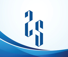 ZS letter logo design template elements. Modern abstract digital alphabet letter logo. Vector illustration. New Modern logo.