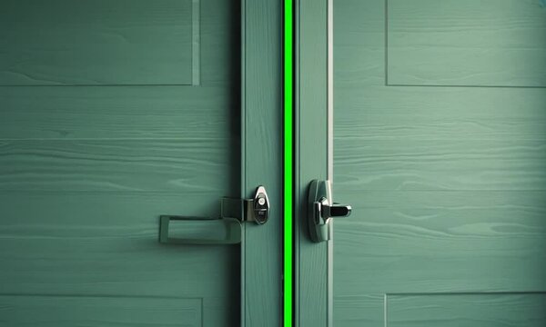Luxury door to the green screen