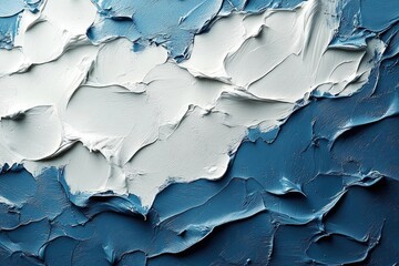 Fototapeta premium Blue and White Abstract Paint Texture: A Visual Masterpiece