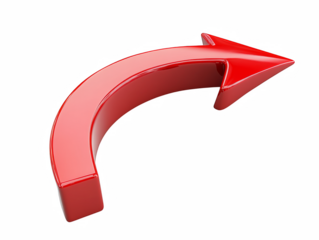 Red Curved Arrow