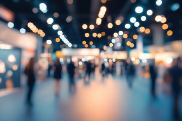 Blurred Lights and People at a Trade Show