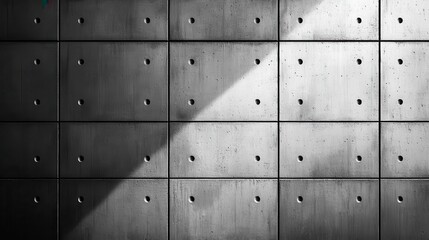 Shadow cast on modern concrete wall with geometric patterns