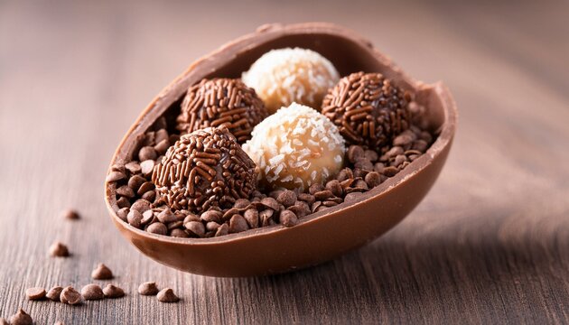 Ovo de p&aacute;scoa de chocolate recheado