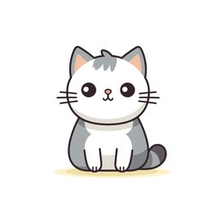 Obraz premium Adorable cartoon cat illustration