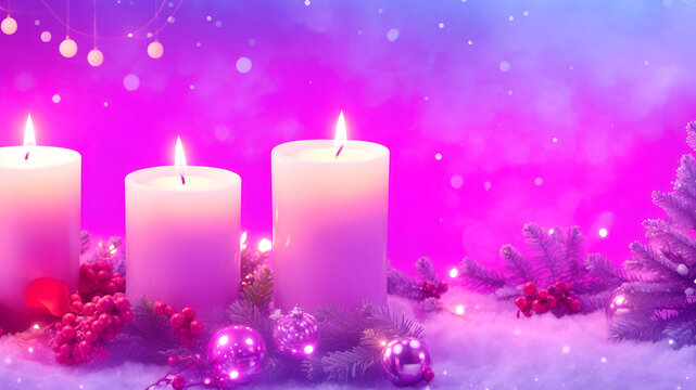 christmas background with candles