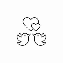doves love heart icon sign vector