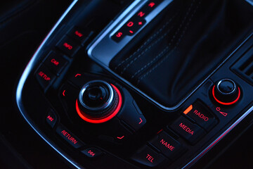 Sleek Modern Car Interior with Premium Features Center Console