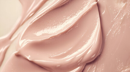 Swirls of a pink cream mask, perfect for smoothing and hydrating. A luxurious skincare texture.