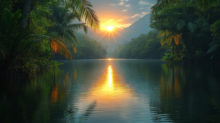 Fototapeta premium Tropical reflection view